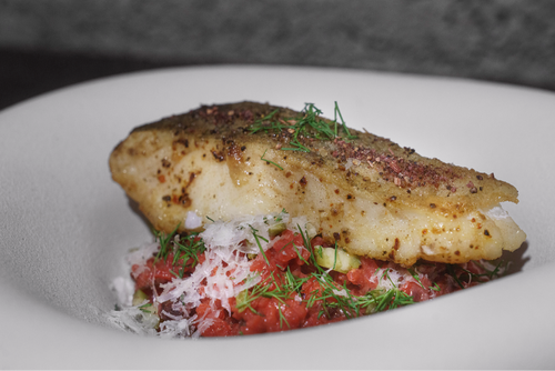 Rote Beete Risotto Stroganoff mit Skrei